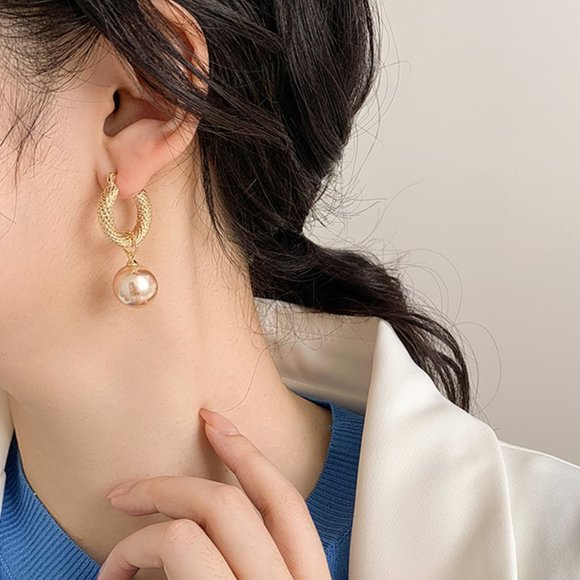 Metal Earrings Pearl Earrings ZB1092066 - Picture 2 of 6